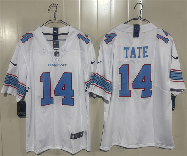 Men's White Tennessee Titans #14 Carnell Tate 2026 Vapor Limited Stitched Football Jersey